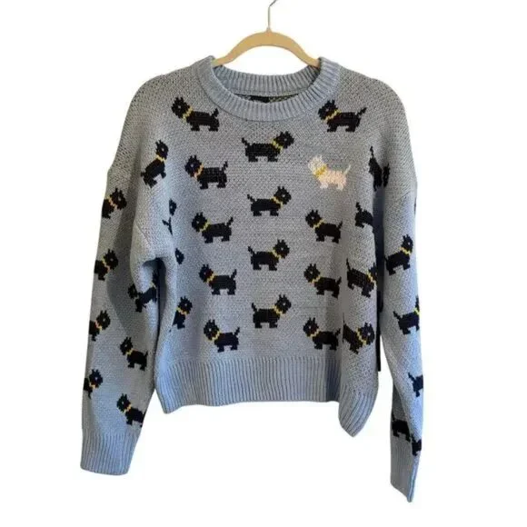 Stranger Things Scottie Dog Blue Sweater Large L - Picture 4 of 7